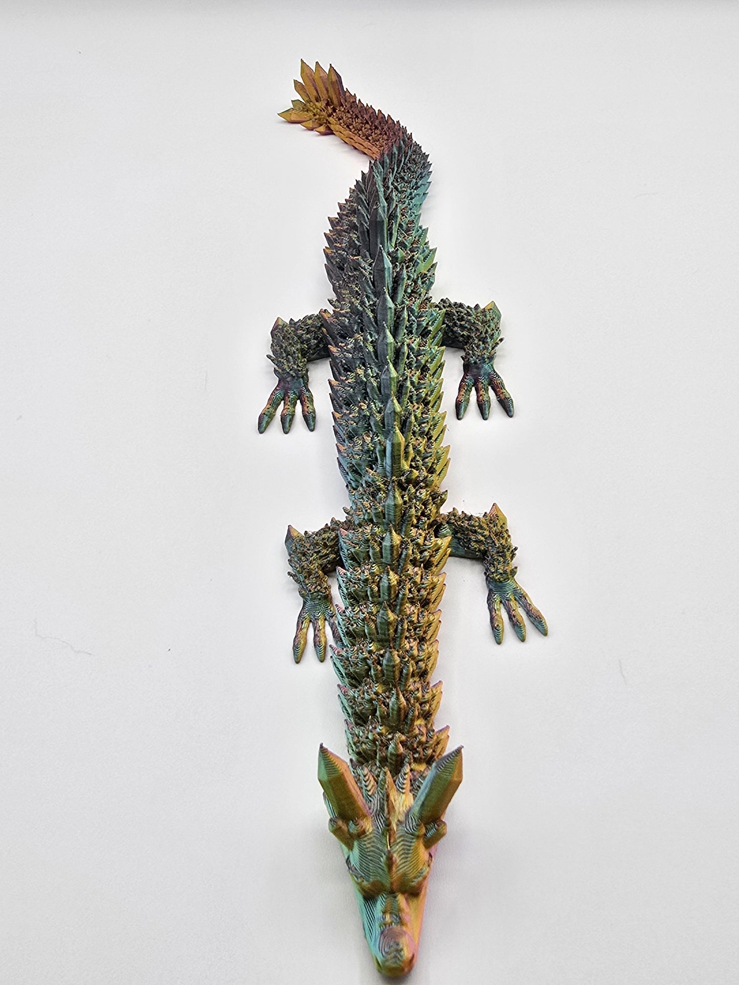 Articulated Crystal Dragon – Posable Figure with Multi-Color Silk Finish