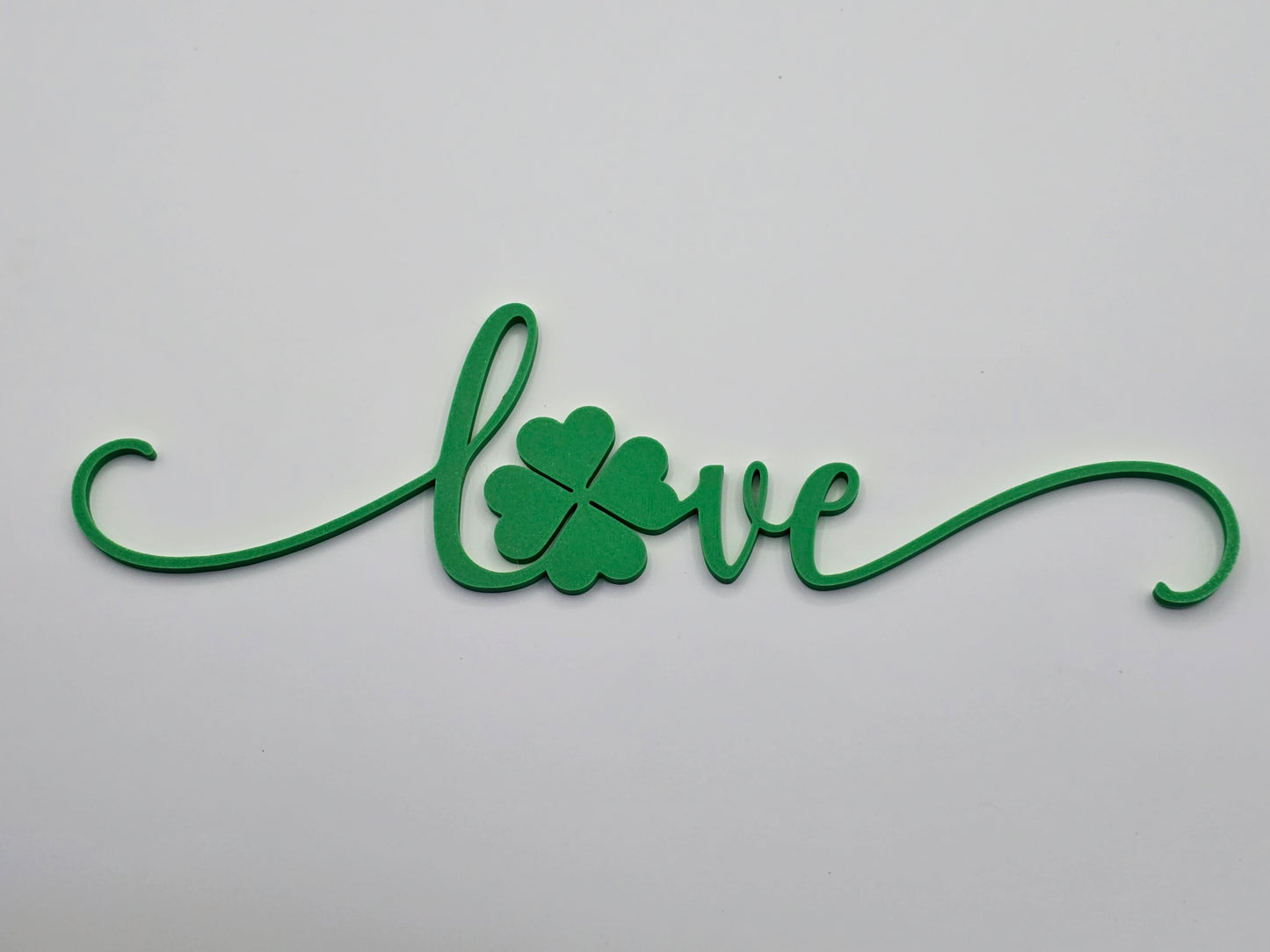 Shamrock Love Script Wall Decor (12x3.5 inches)