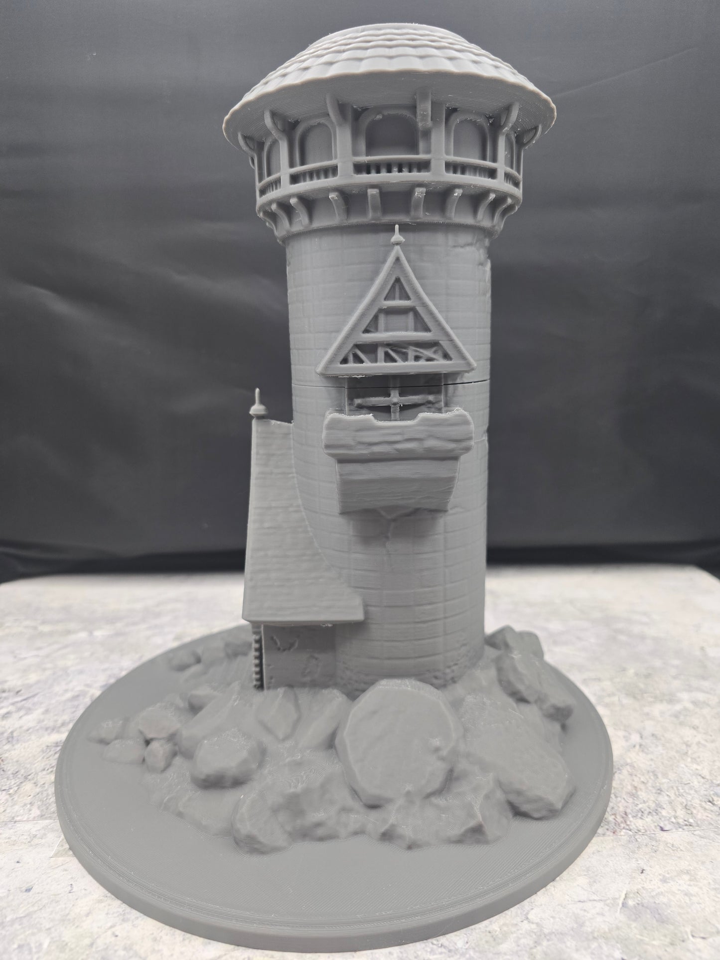 Obsidian Watch Dice Tower – 3D Printed Fantasy Tabletop Dice Roller