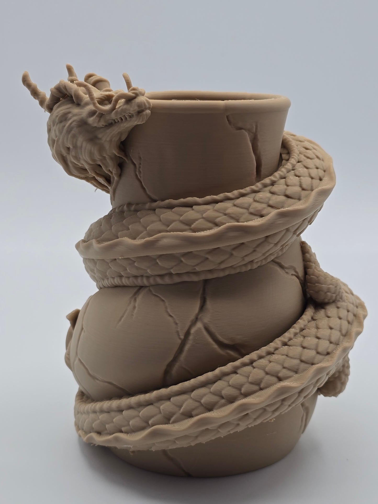 Dragon Coil Vase – Fantasy 3D Printed Decor