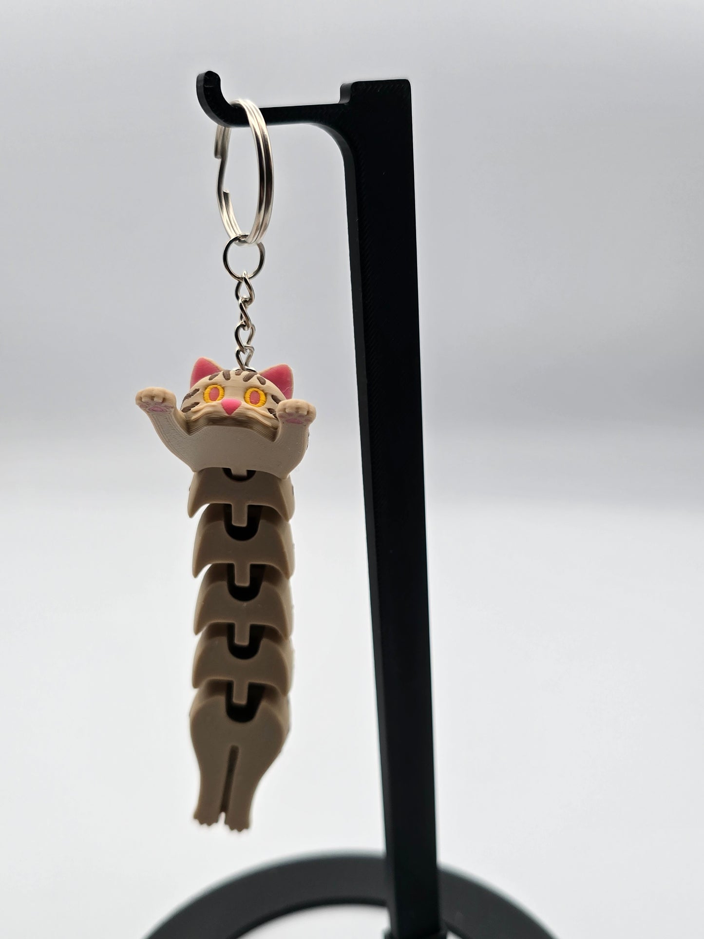 Tabby Flexi Cat – Long Keychain