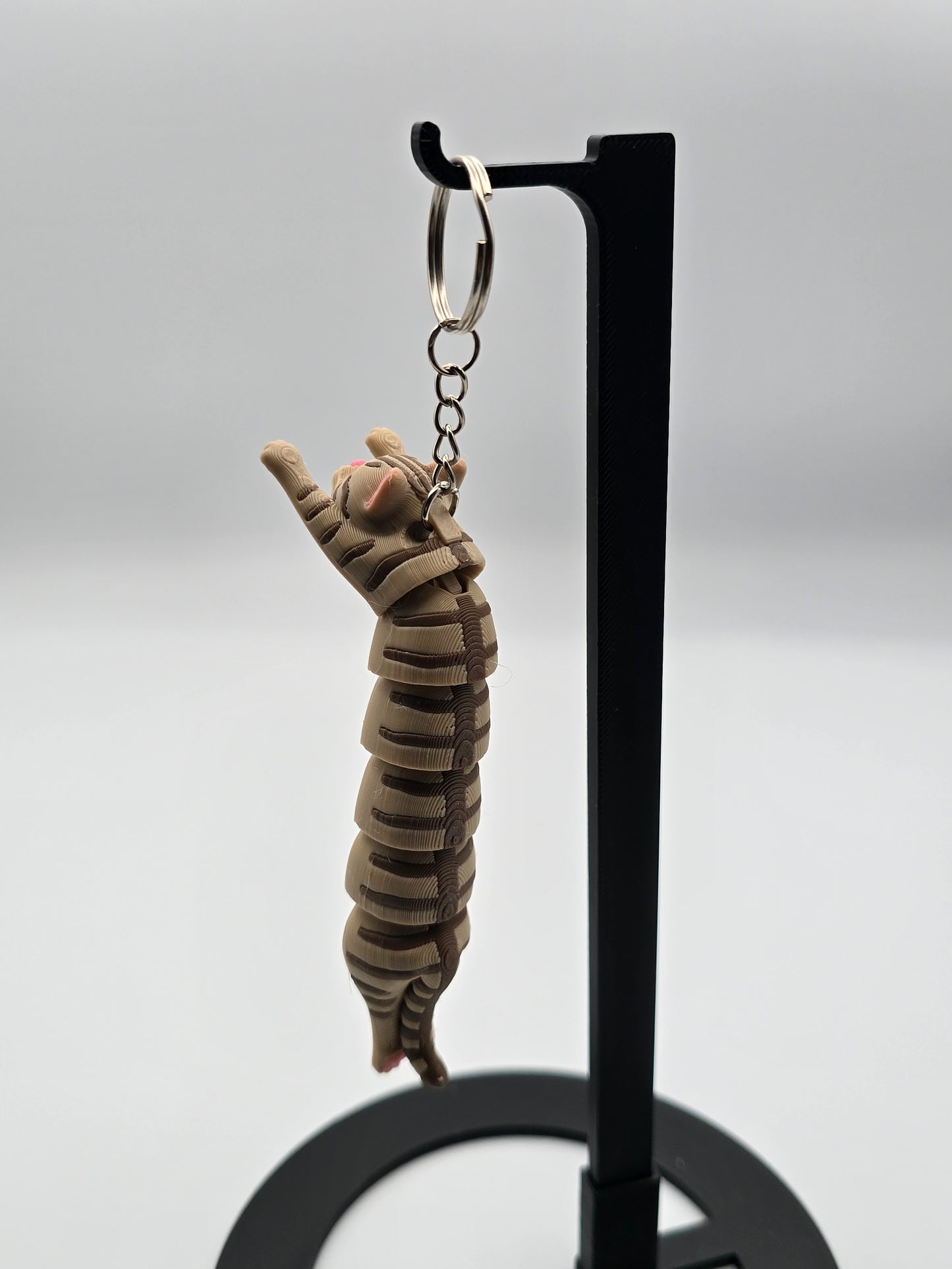 Tabby Flexi Cat – Long Keychain