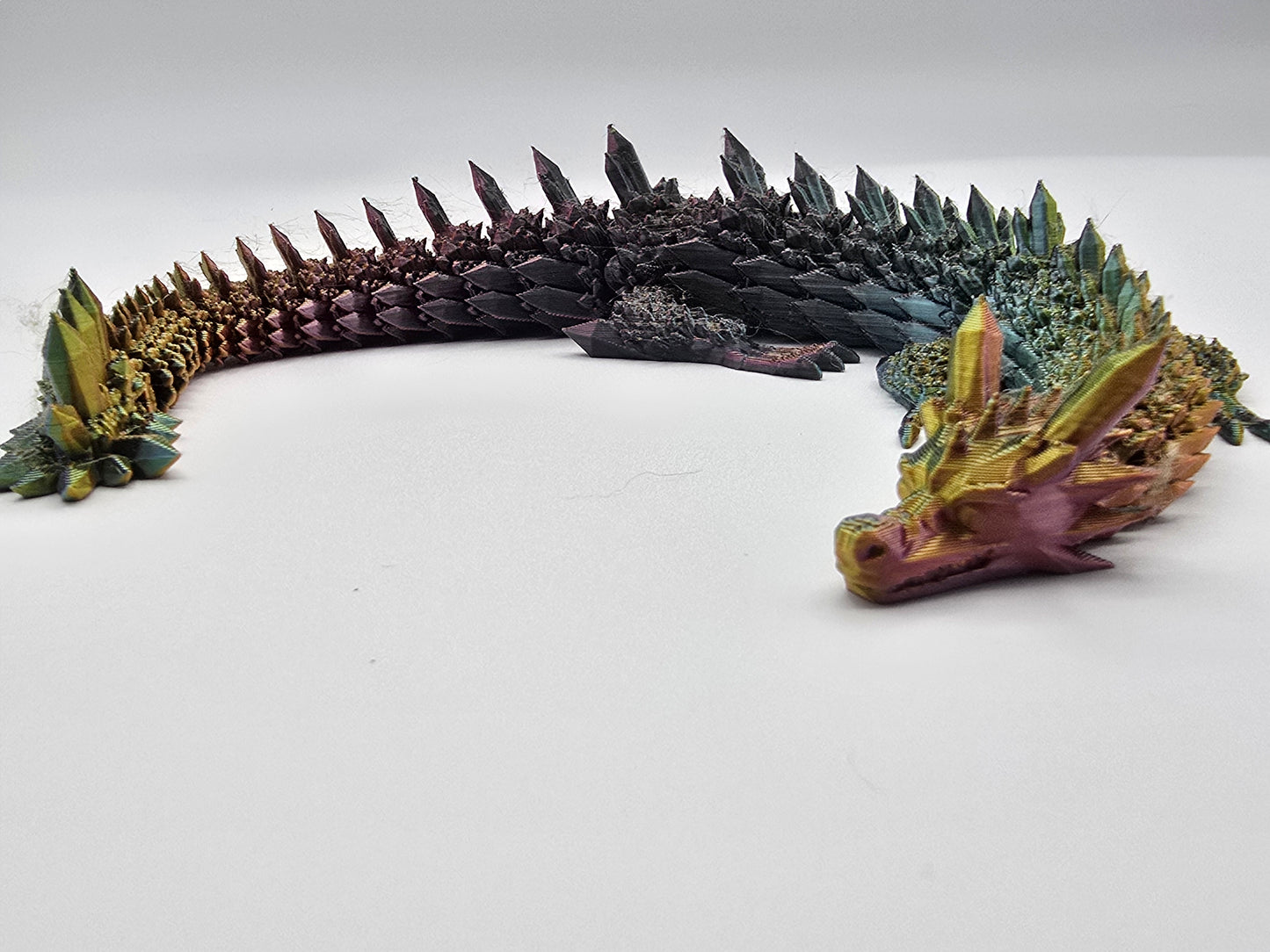 Articulated Crystal Dragon – Posable Figure with Multi-Color Silk Finish