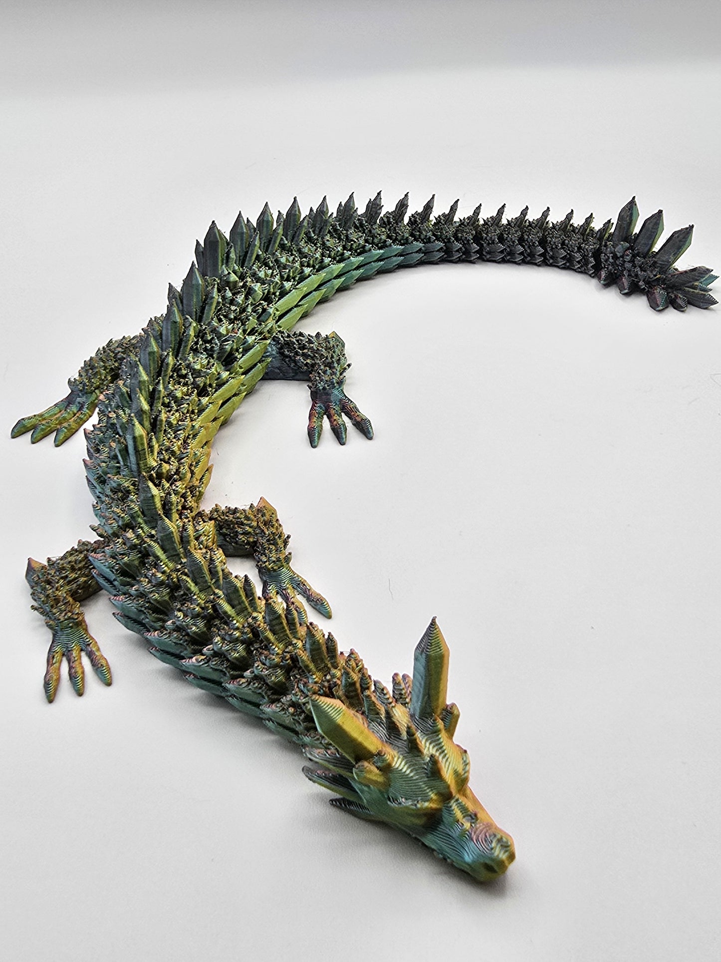 Articulated Crystal Dragon – Posable Figure with Multi-Color Silk Finish