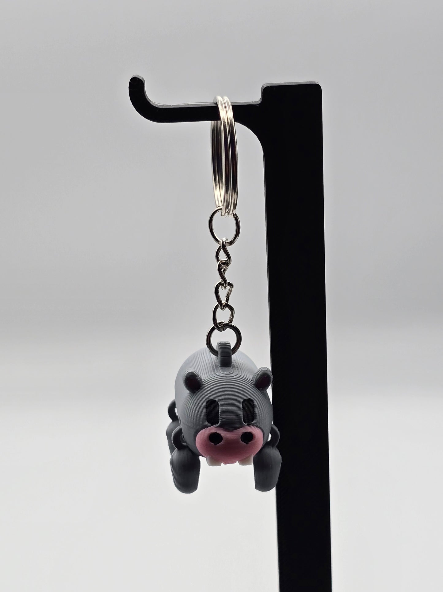 Mini Articulated Hippo Keychain – Flexible Pocket Animal