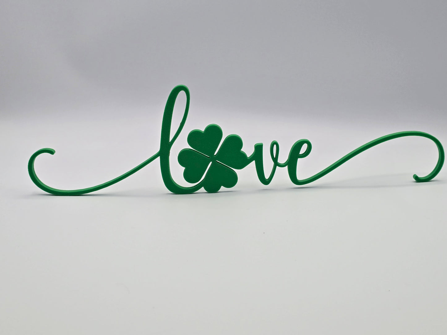 Shamrock Love Script Wall Decor (12x3.5 inches)