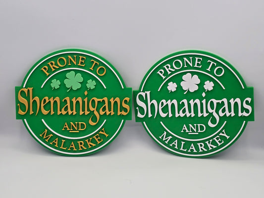 Irish Shenanigans & Malarkey Wall Decor (8.5x8.5 inches)