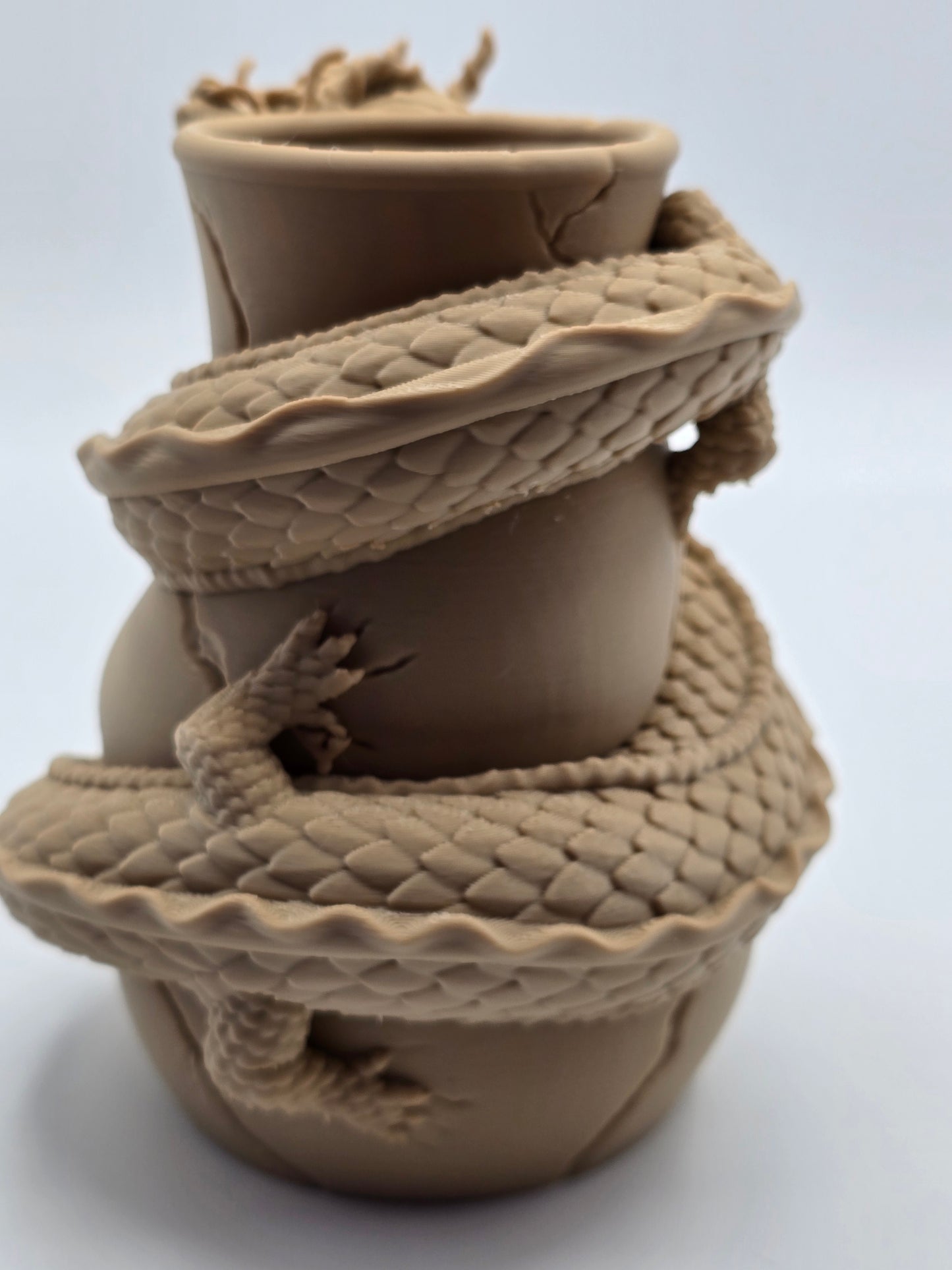 Dragon Coil Vase – Fantasy 3D Printed Decor