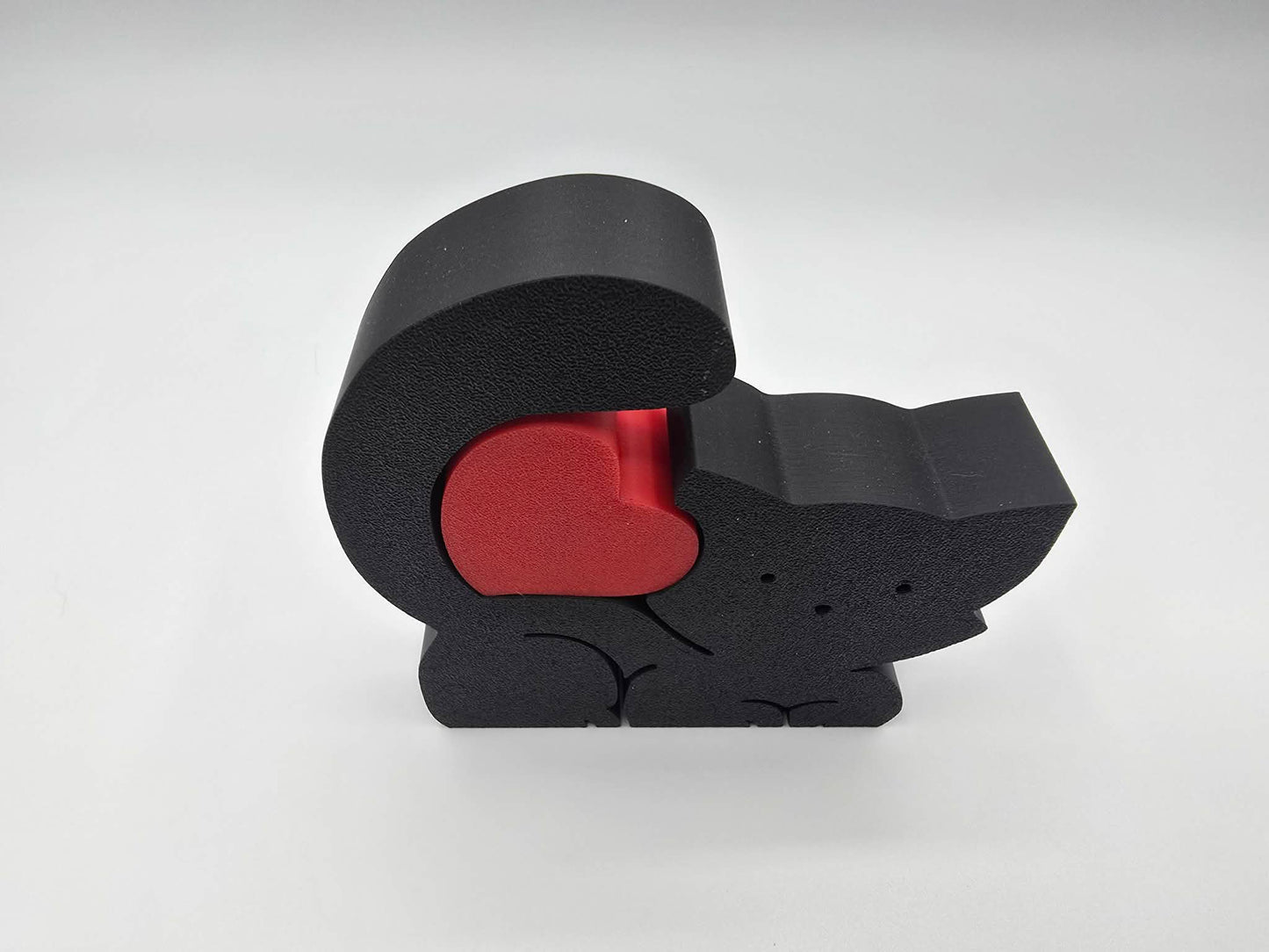 3D Printed Cat with Heart Display – Layered Decor – Removable Heart Accent