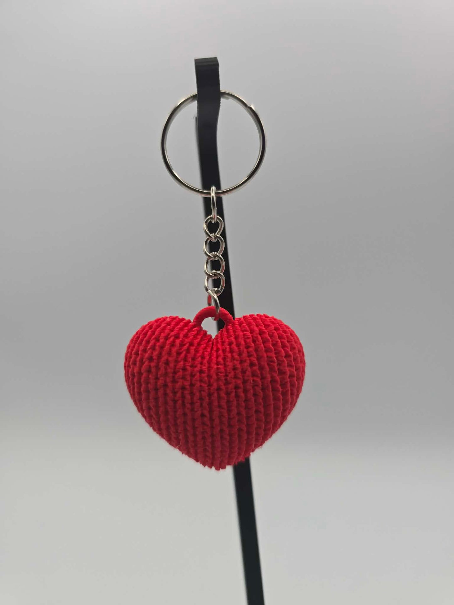 3D Printed Knit Heart Keychain – Textured Love Design