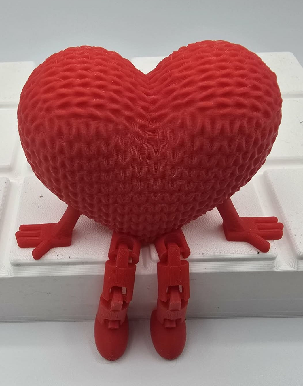 3D Printed Knit Flexi Heart – Articulated Textured Valentine Decor