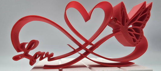 3D Printed Infinite Love Display – Modern Valentine Shelf Decor – 7.5 Inch